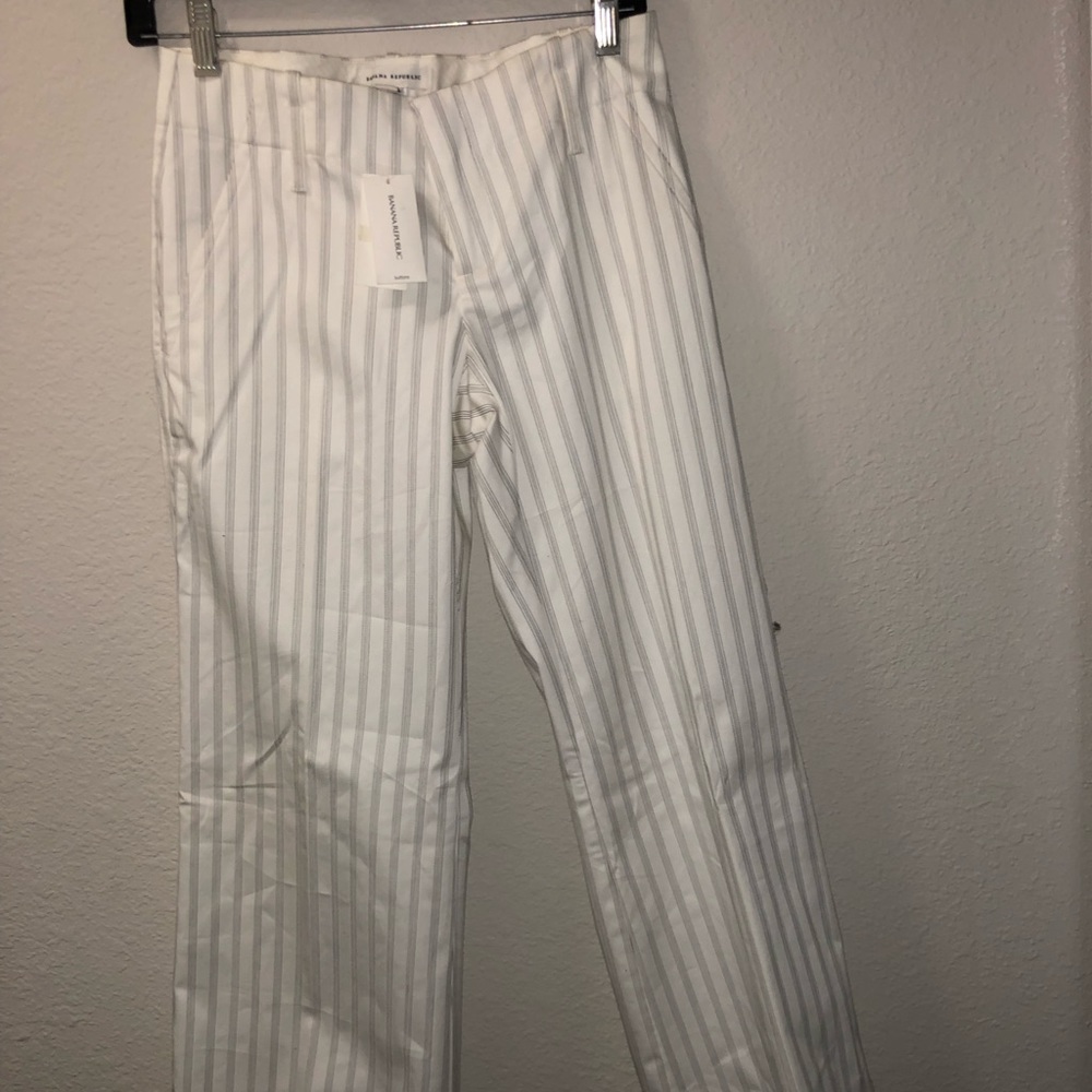 Full length banana republic striped trousers